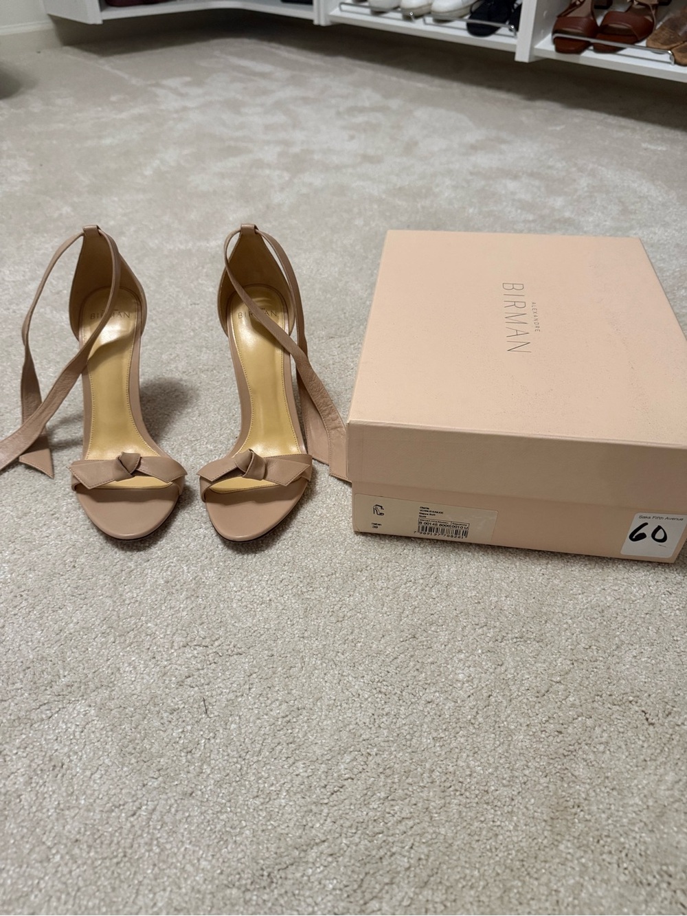 Alexandre Birman Clarita nude Leather Ankle-Tie